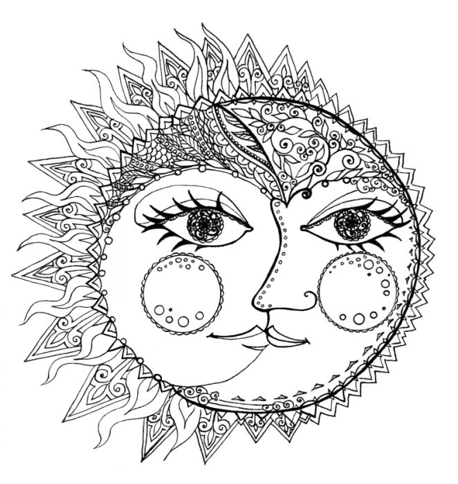 Sun and Moon face by Kathy Nutt